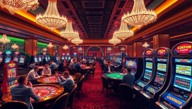 Experience the excitement of gambling at https://okfun.accountant/ with players enjoying live roulette and vibrant slot machines.